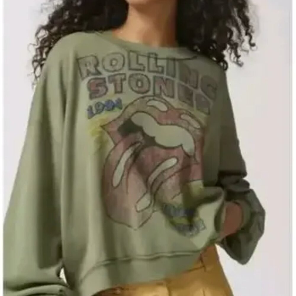 LIKE NEW Urban Outfitters The Rolling Stones Slouchy Pullover Sweatshirt Sz: XS